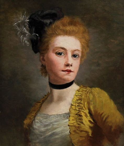 Portrait Oil On Canvas Portrait Lady Atr To Edouard Bisson French