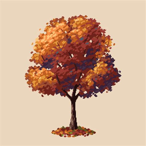 Pixel Art Journey On Twitter Autumn Tree 🍂 Pixelart