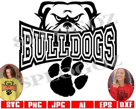 Bulldogs Team Bulldog Mascot Bulldogs Football Football Art Alabama