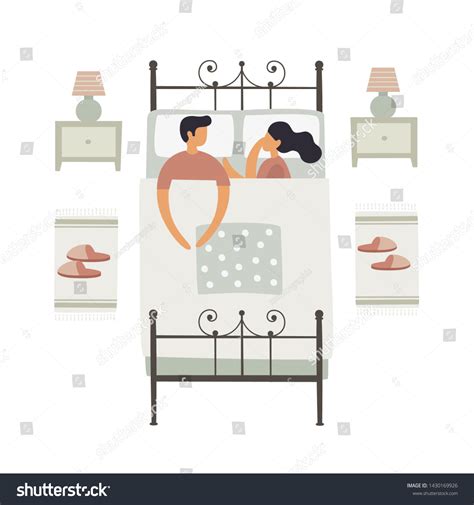 Man Woman Sleeping Together On Bed Stock Vector Royalty Free 1430169926 Shutterstock