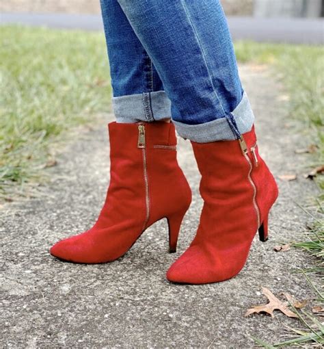 How To Wear Red Booties For The Holidays 50 Is Not Old