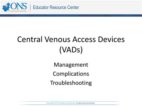 Ppt Central Venous Access Devices Vads Powerpoint