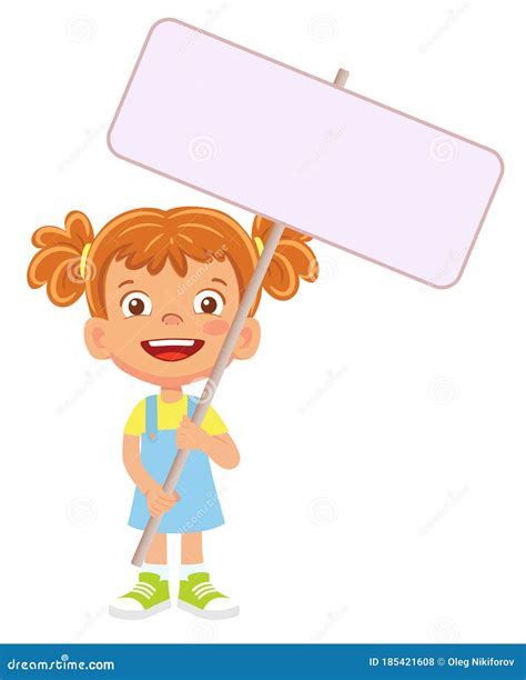 Girl Holding Banner Stock Illustration Illustration Of Show 185421608