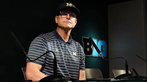 Heres Why Michigans Jim Harbaugh Is Suspended From Sideline For Last