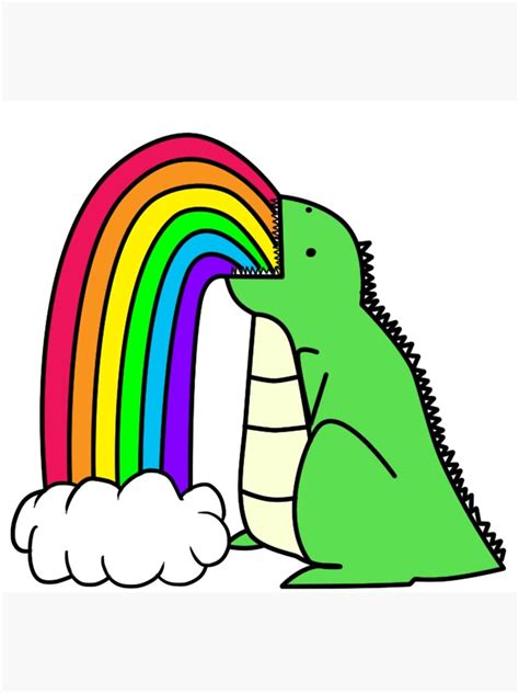 Rainbow Dinosaur Canvas Print For Sale By Crazymonkeyts Redbubble