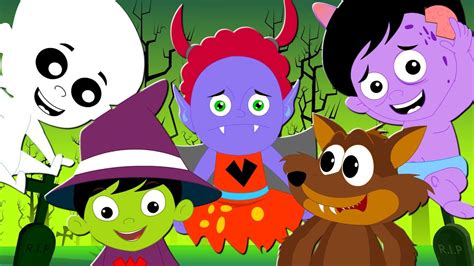 Five Little Monsters Scary Rhymes Halloween Song Youtube