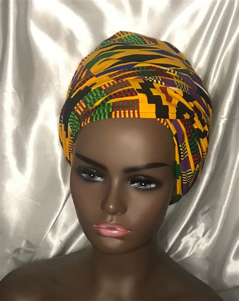 African Kente Head Wrap African Print Scarf Ankara Turban Etsy