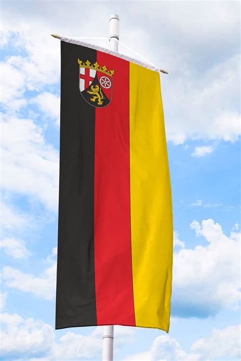 Rheinland Pfalz Bannerfahne Mit Wappen Bei Deitert Sf Rhe B W