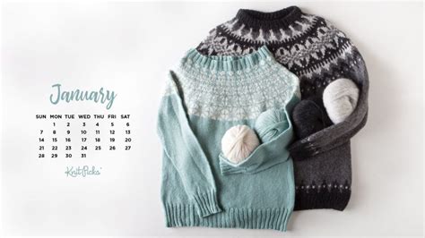 Free Downloadable January Calendar Sat 2 January Calendar Knitting