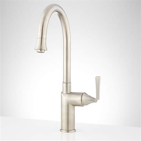 Kitchen sinks fireclay copper stainless steel. Pieta Tall Single-Hole Kitchen Faucet with Swivel Spout ...