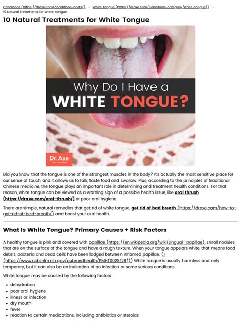 White Tongue Causes And 10 Natural Treatments For White Tongue Dr Axe