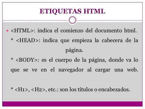Etiquetas Html