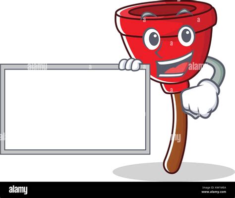 With Board Plunger Character Cartoon Style Stock Vector Image And Art Alamy