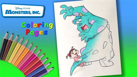Monsters Inc Coloring Pages Boo : Sulley Mike And Boo Hanging On The