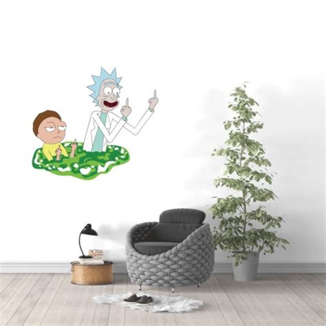 Sticker Mural Rick And Morty Portail Stickers Cartoons Stickerdecofr