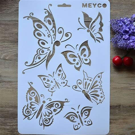 133 A4 Diy Craft Butterfly Layering Stencil Drawing Mould Painting