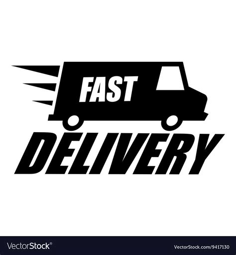 Black Fast Delivery Icon Royalty Free Vector Image