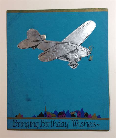 How this couple helped stop a man from accessing airplane's cockpit. Original Vintage Airplane Birthday Card Circa 1932 Greeting Card | Vintage airplane birthday ...