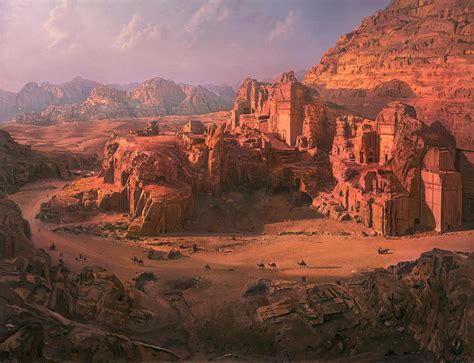 Red Rose City Of Petra Painting By Tj Mueller Pixels