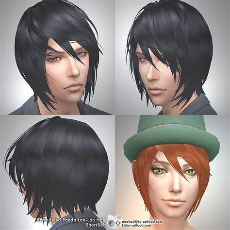 My Sims 4 Blog Kijiko Bob With Straight Bangs Hair For Males And Females 7c7