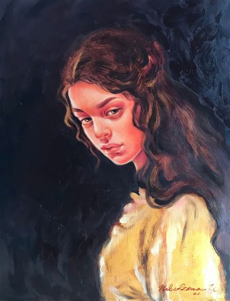 Woman Portrait Classic Painting Original Artwork Girl Сanvas Etsy