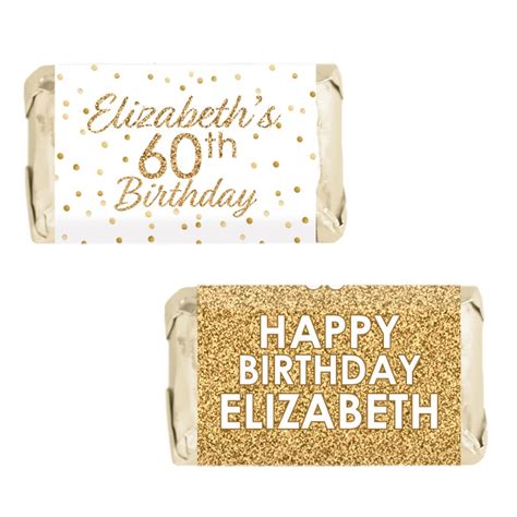 Personalized Birthday Miniature Candy Bar Wrappers Customize Etsy