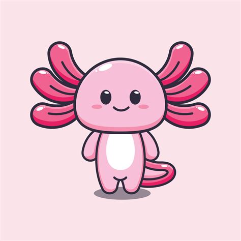 Lindo Personaje De Mascota De Dibujos Animados Axolotl 6371791 Vector