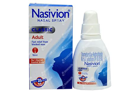 Nasivion Classic Adult 005 Nasal Spray 10 Ml Order Nasivion Classic