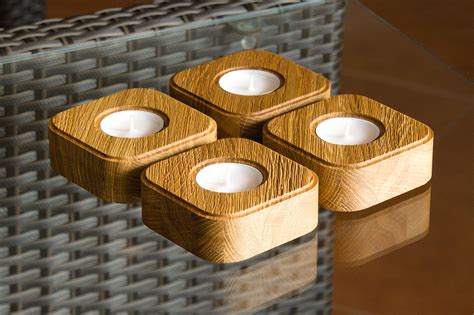 Tealight Candle Holder Oak Wood Etsy Candle Holders Wooden Candle