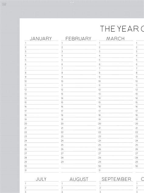 2024 Year At A Glance Instant Download Yearly Overview Printable