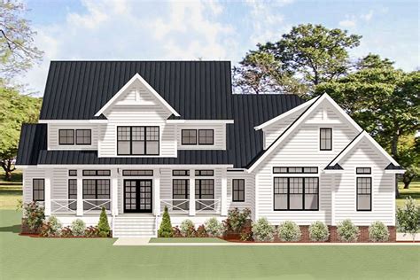 Plan 46346la Stunning 4 Bedroom Farmhouse Home Plan With Private Study
