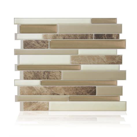 Marvelous home depot kitchen tiles with wall shelf gray. Smart Tiles Milano Sasso 11.55 in. W x 9.65 in. H Peel and ...