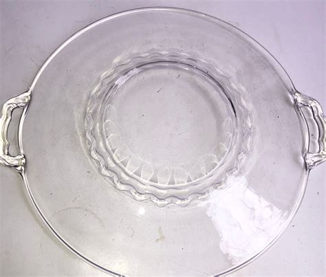 1150 Vintage Clear Glass Cake Plate With Handles Etsy