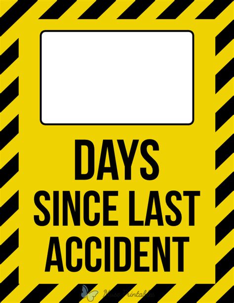 Printable Days Since Last Accident Sign