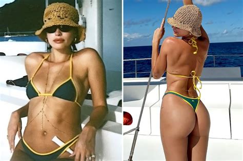 Hailey Bieber Rocks Just A Thong Bikini As She Poses On Luxury Yacht