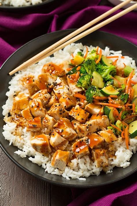 Teriyaki Grilled Chicken And Veggie Rice Bowls Cooking Classy