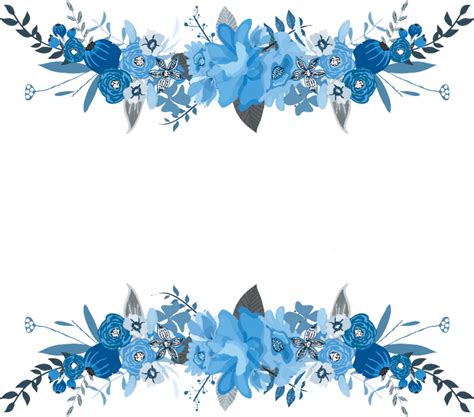 Blue Floral Frame Png Free Png Image Images And Photos Finder