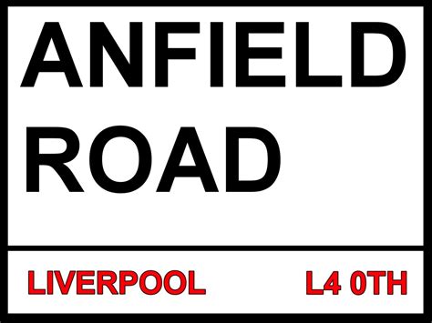 Liverpool Anfield Road Metal Football Street Sign 2 Sizes Etsy
