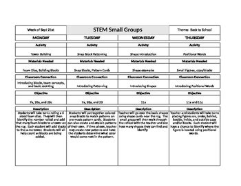 STEM Preschool Lesson Plans by Pre-K STEM | Teachers Pay Teachers