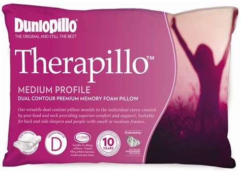 Dunlopillo Therapillo Premium Medium Profile Dual Contour Memory Foam Pillow Rewards Shop