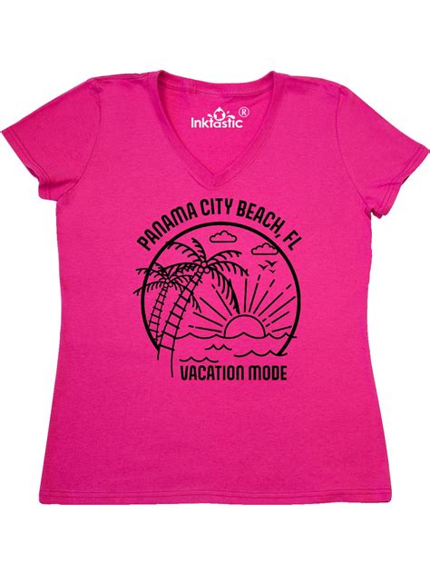 Inktastic Summer Vacation Mode Panama City Beach Florida Womens V