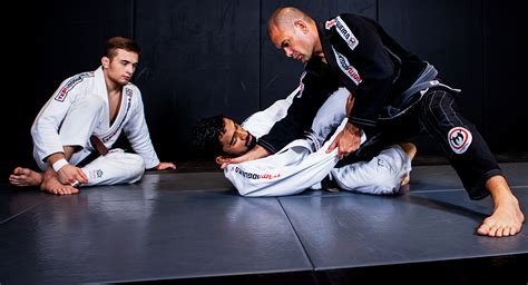 Most techniques involve both fighters on the mat. Brazilian Jiu Jitsu