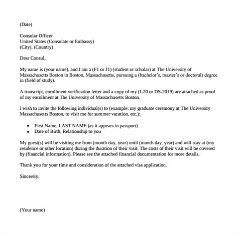 Us Visa Invitation Letter - Social Letter