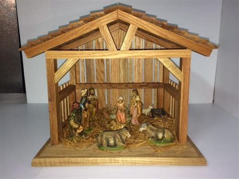 Oak Stable For Nativity Scene Handmade Stable Manger Etsy