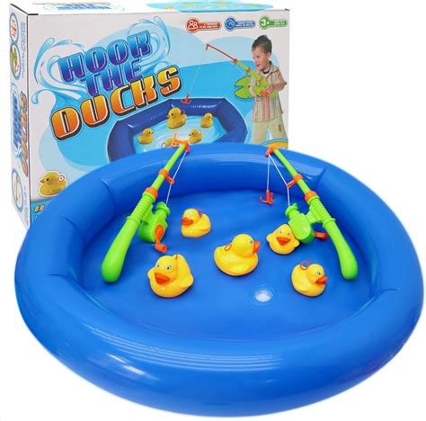 Hook A Duck Game Includes Inflatable Paddling Pool 2 Fishing Rod 6