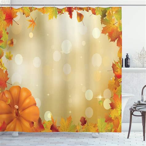 Lunarable Thanksgiving Shower Curtain Abstract Bokeh