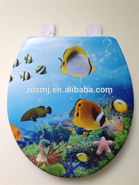 Seascape Adult Soft Toilet Seat Cover Printed Warm Toilet Seat With