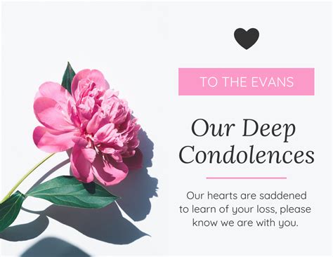Beautiful condolence cards and sympathy cards that put into words what is so difficult to say. Simple Pink Sympathy Card Template