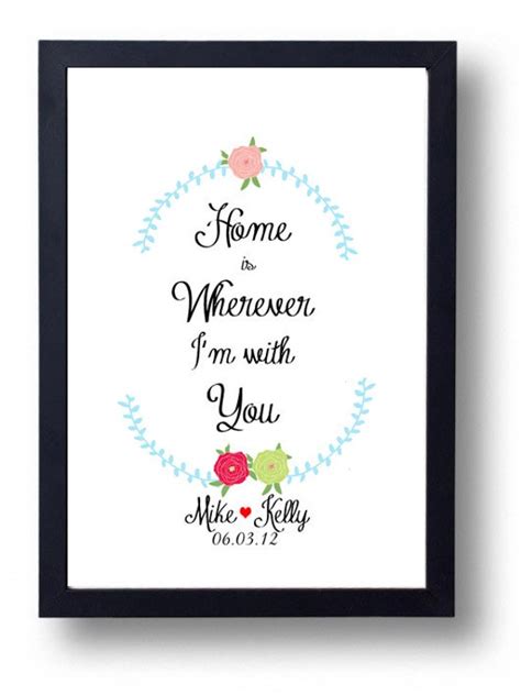 Items Similar To Home Is Wherever Im With You Housewarming Quotes