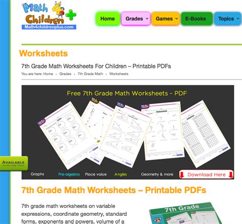 Easily download and print our 7th grade math worksheets. 7th grade math worksheets, problems, games, and more!